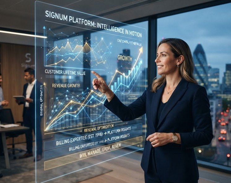 The Signum platform in use, turning billing data into growth